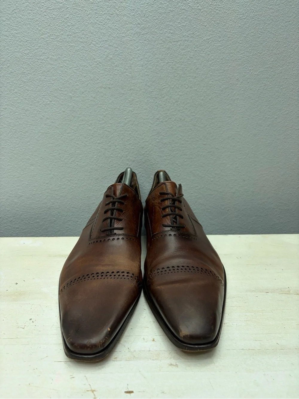 Massimo Emporio Brown Leather Oxford Dress Shoes Size 11.5